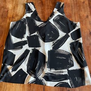 Nic&Zoe black and white sleeveless blouse sizeL